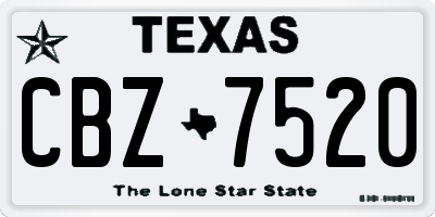 TX license plate CBZ7520