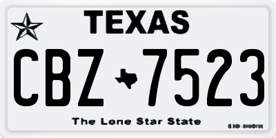 TX license plate CBZ7523