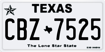 TX license plate CBZ7525