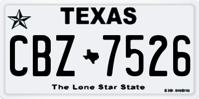 TX license plate CBZ7526