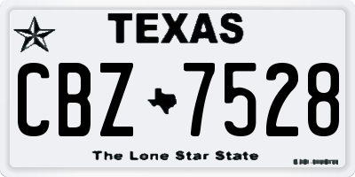 TX license plate CBZ7528