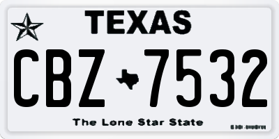 TX license plate CBZ7532