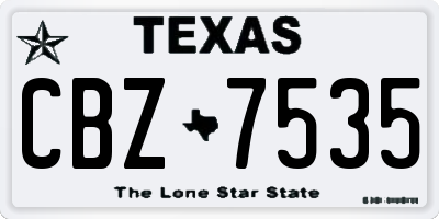 TX license plate CBZ7535