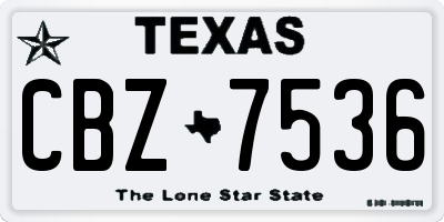 TX license plate CBZ7536