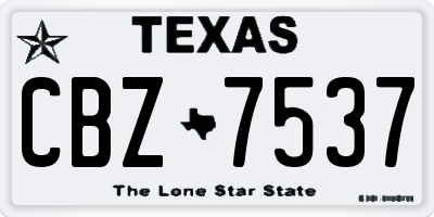 TX license plate CBZ7537