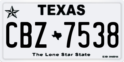 TX license plate CBZ7538