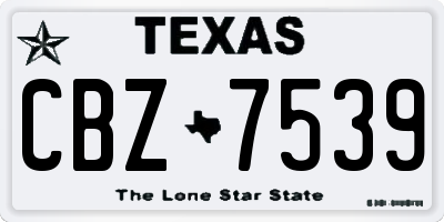 TX license plate CBZ7539