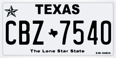 TX license plate CBZ7540