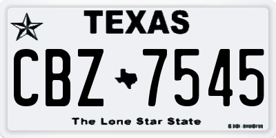 TX license plate CBZ7545