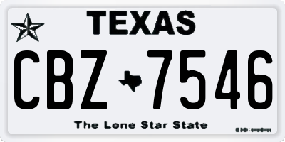 TX license plate CBZ7546