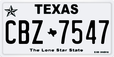 TX license plate CBZ7547