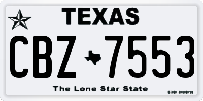 TX license plate CBZ7553