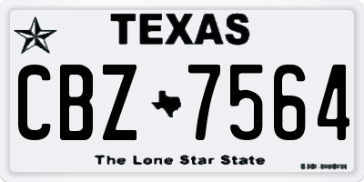 TX license plate CBZ7564