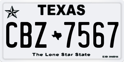 TX license plate CBZ7567