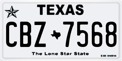 TX license plate CBZ7568