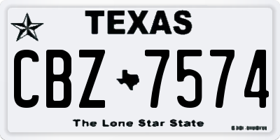 TX license plate CBZ7574