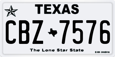 TX license plate CBZ7576