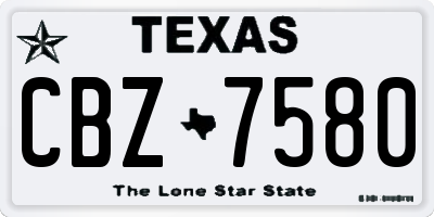 TX license plate CBZ7580