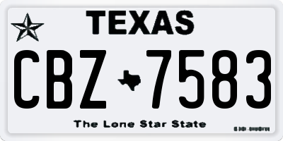 TX license plate CBZ7583