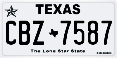 TX license plate CBZ7587