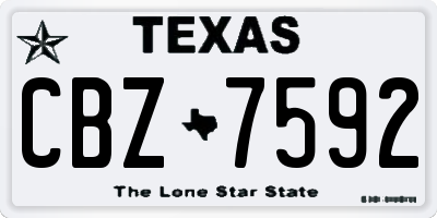 TX license plate CBZ7592