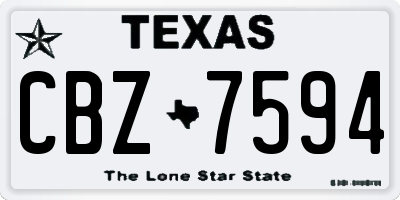 TX license plate CBZ7594