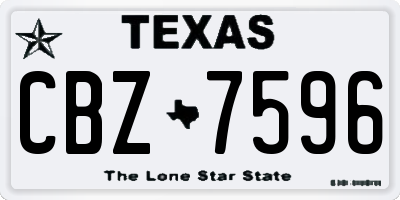 TX license plate CBZ7596