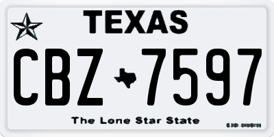 TX license plate CBZ7597