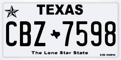 TX license plate CBZ7598