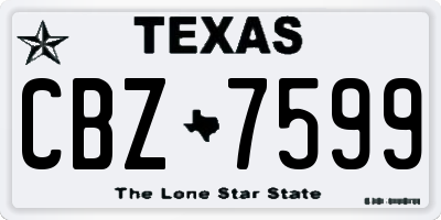 TX license plate CBZ7599