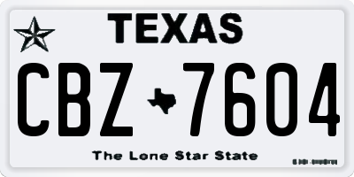 TX license plate CBZ7604