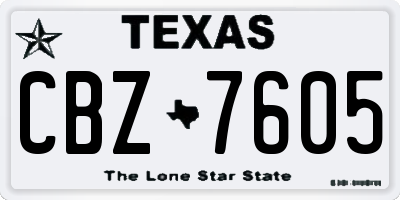 TX license plate CBZ7605