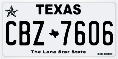 TX license plate CBZ7606