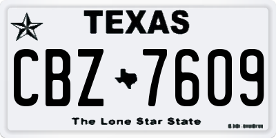 TX license plate CBZ7609