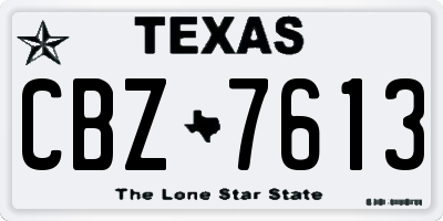 TX license plate CBZ7613