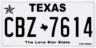 TX license plate CBZ7614