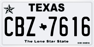 TX license plate CBZ7616