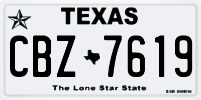TX license plate CBZ7619