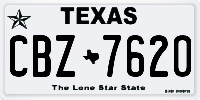 TX license plate CBZ7620