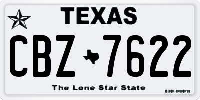 TX license plate CBZ7622