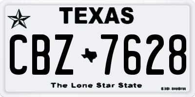 TX license plate CBZ7628