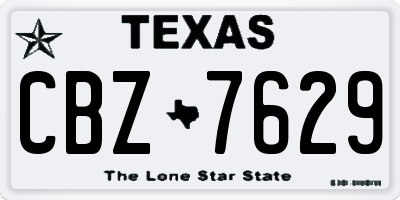 TX license plate CBZ7629