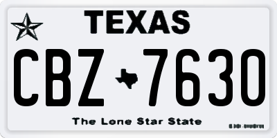 TX license plate CBZ7630