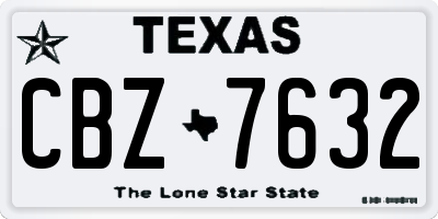 TX license plate CBZ7632