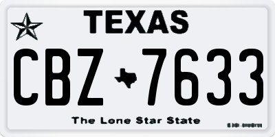 TX license plate CBZ7633