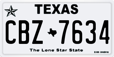 TX license plate CBZ7634