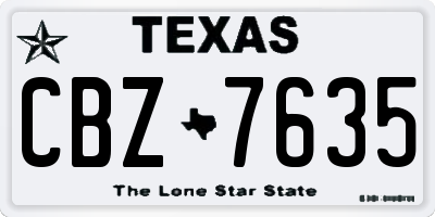 TX license plate CBZ7635