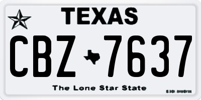 TX license plate CBZ7637