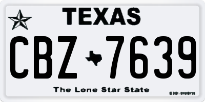 TX license plate CBZ7639