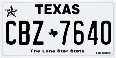 TX license plate CBZ7640